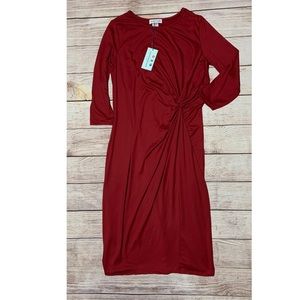 A-line midi dress with knitted accent